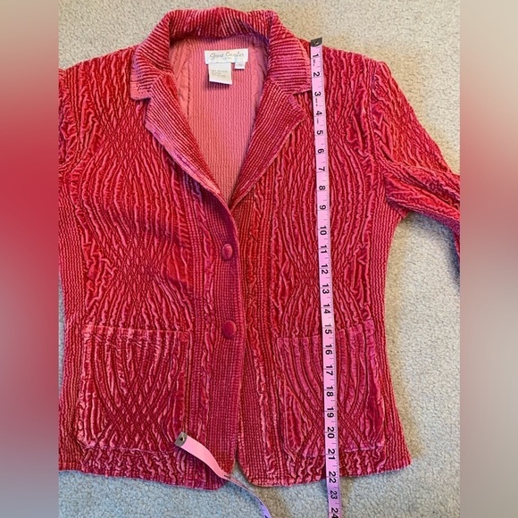 Great Cavalier by ST. PAUL Velvet Jacket Blazer Pink Women Size Small - Picture 8 of 9